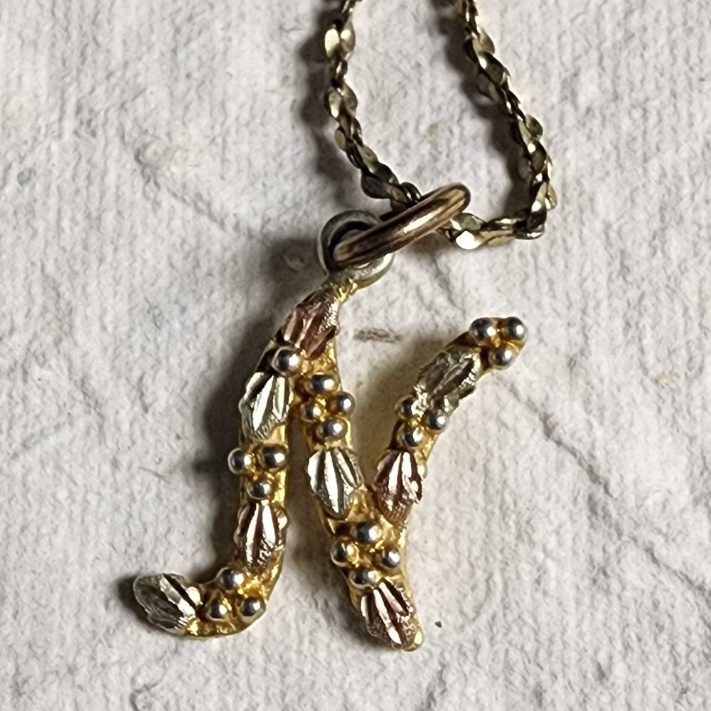Black Hills Gold Initial Necklace - Picture 3 of 6